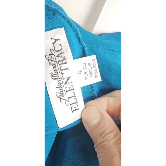 VTG Linda Allard for ELLEN TRACY Hongkong made woman Sz 4 Silk neon jacket - Picture 6 of 16